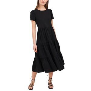 Riley & Rae Lacey Tiered Puff-Sleeve Dress